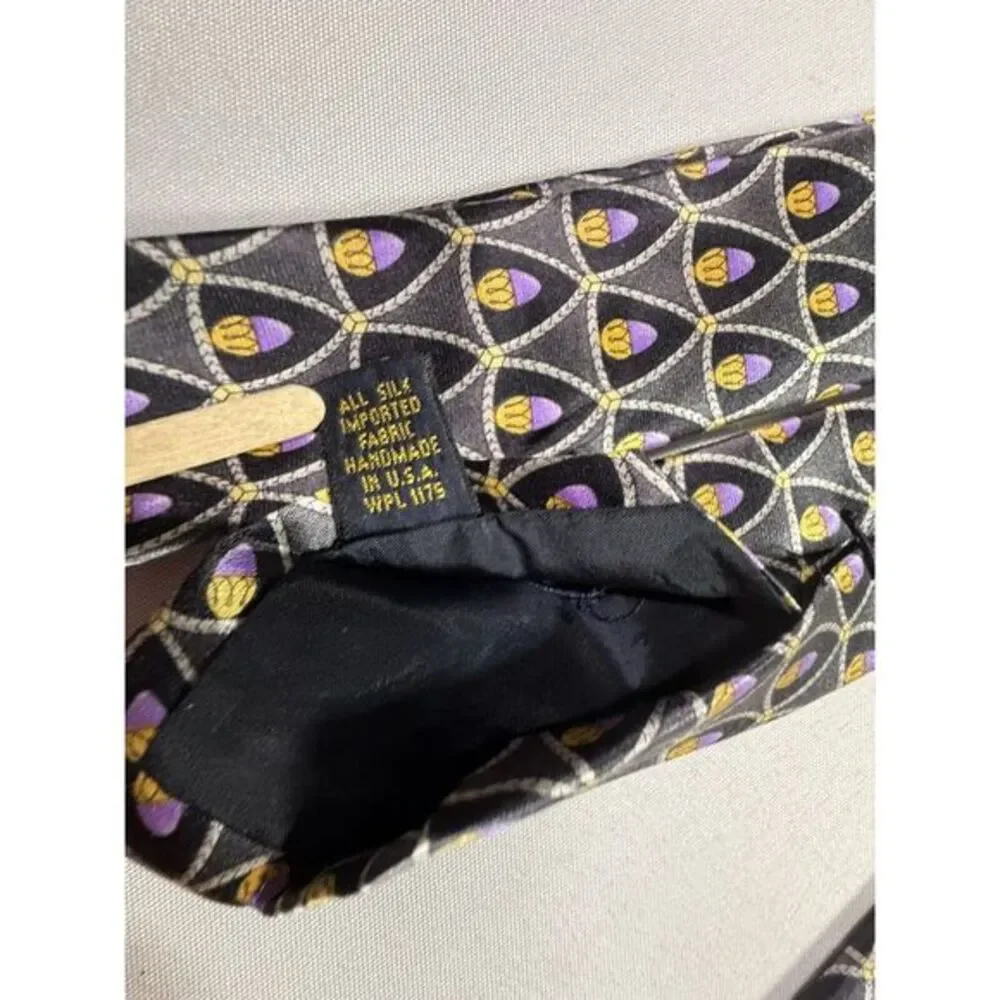 Faberge Mens‎ Silk Necktie Purple Egg Geometric Print Tie